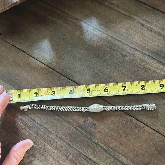 Gail Scott Sterling Silver 18K Gold Pave Diamond ID Bracelet - Picture 5 of 5